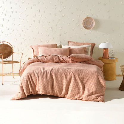 Raquelle Pink Clay Quilt Cover Set by Linen House