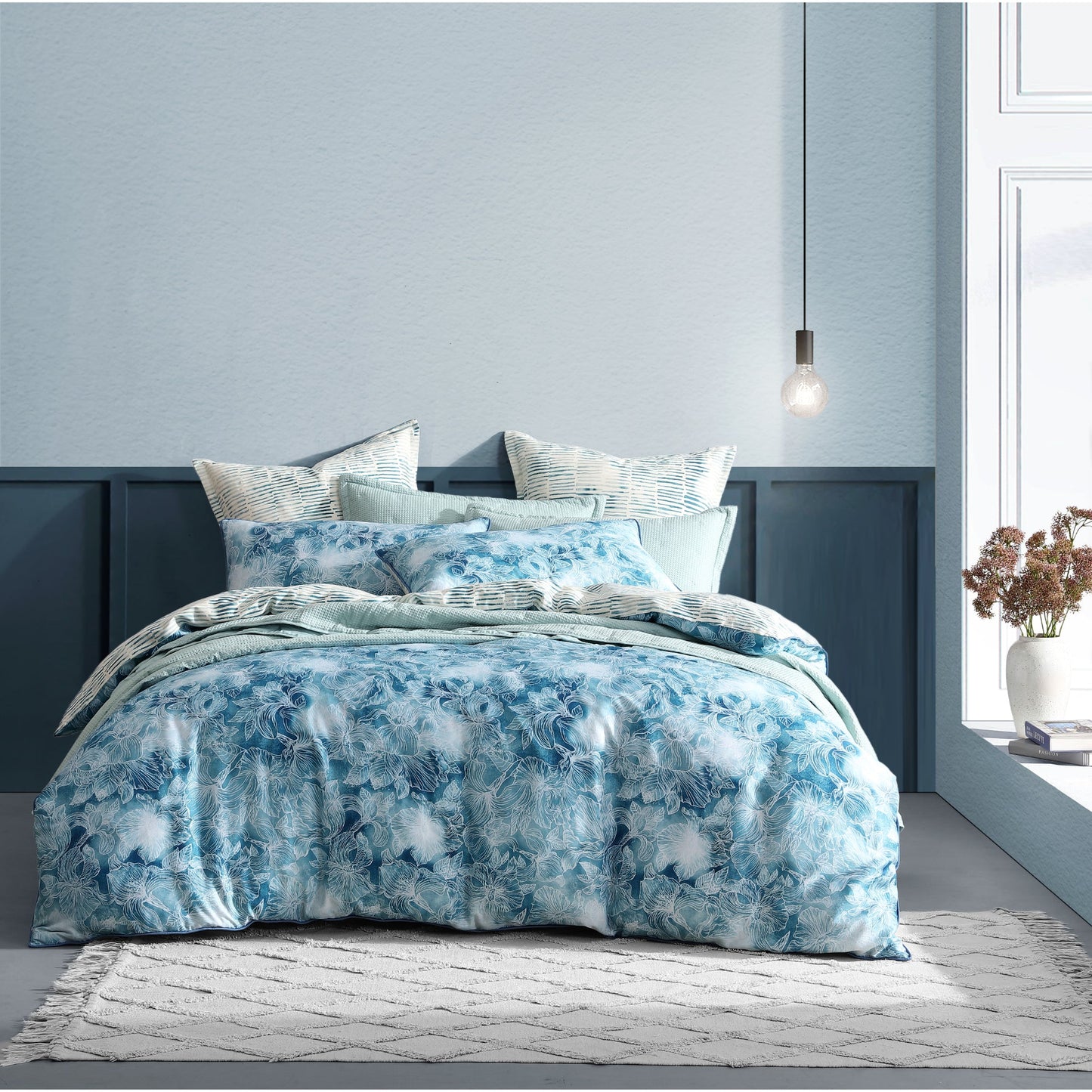 Kiama Blue Quilt Cover Set by Logan and Mason