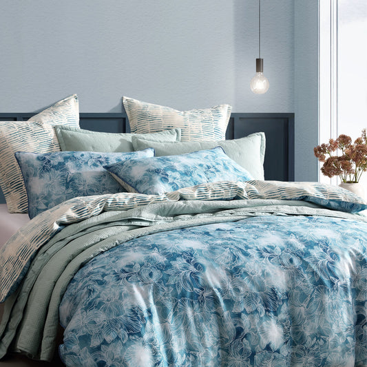 Kiama Blue Quilt Cover Set by Logan and Mason