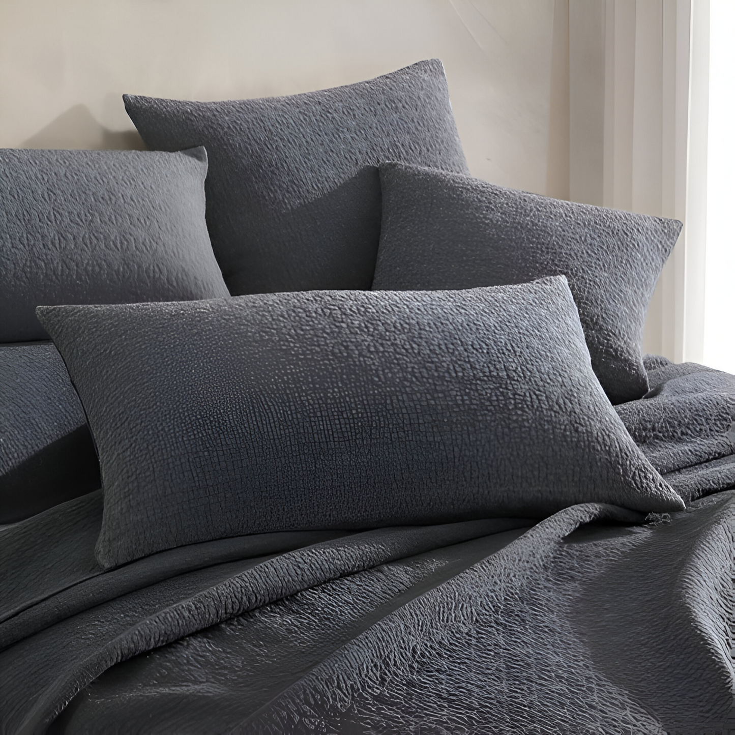 Kayo Charcoal Coverlet Set by Logan and Mason Platinum