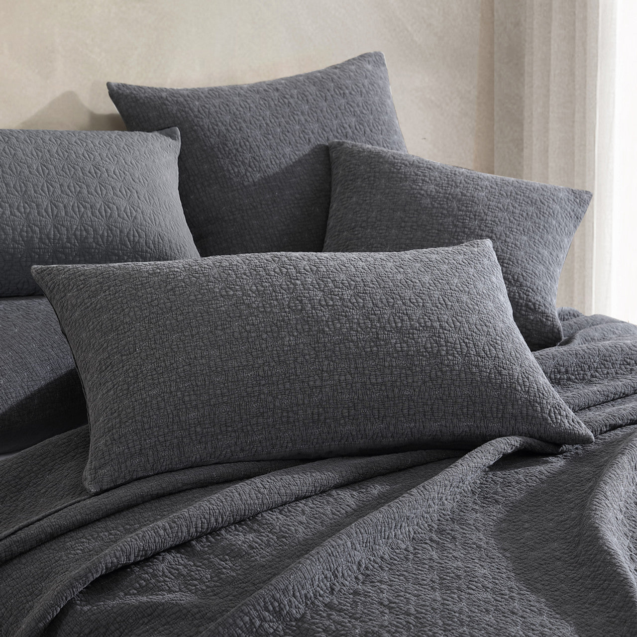 Kayo Charcoal Pillowsham by Logan and Mason Platinum