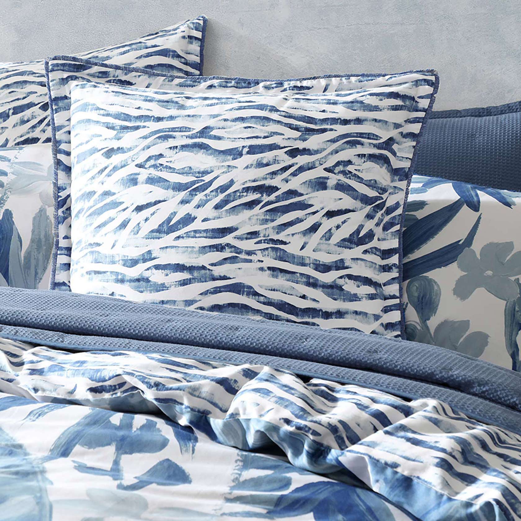 Atherton Blue Quilt Cover Set by Logan and Mason