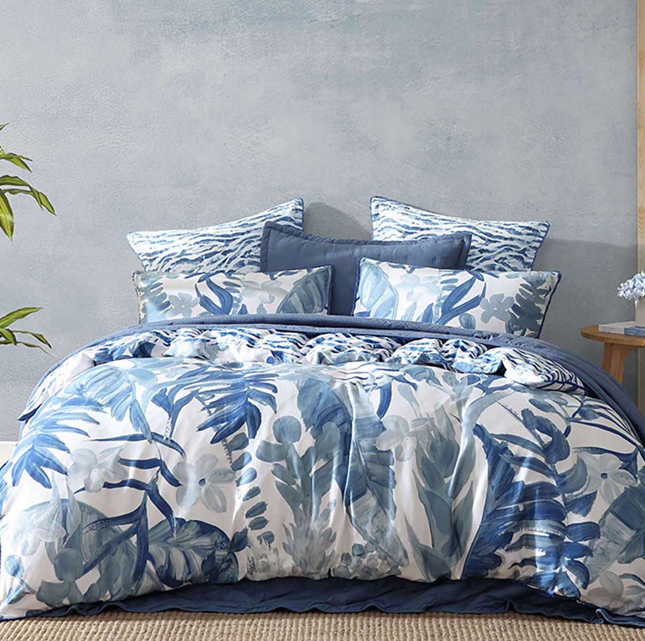 Atherton Blue Quilt Cover Set by Logan and Mason