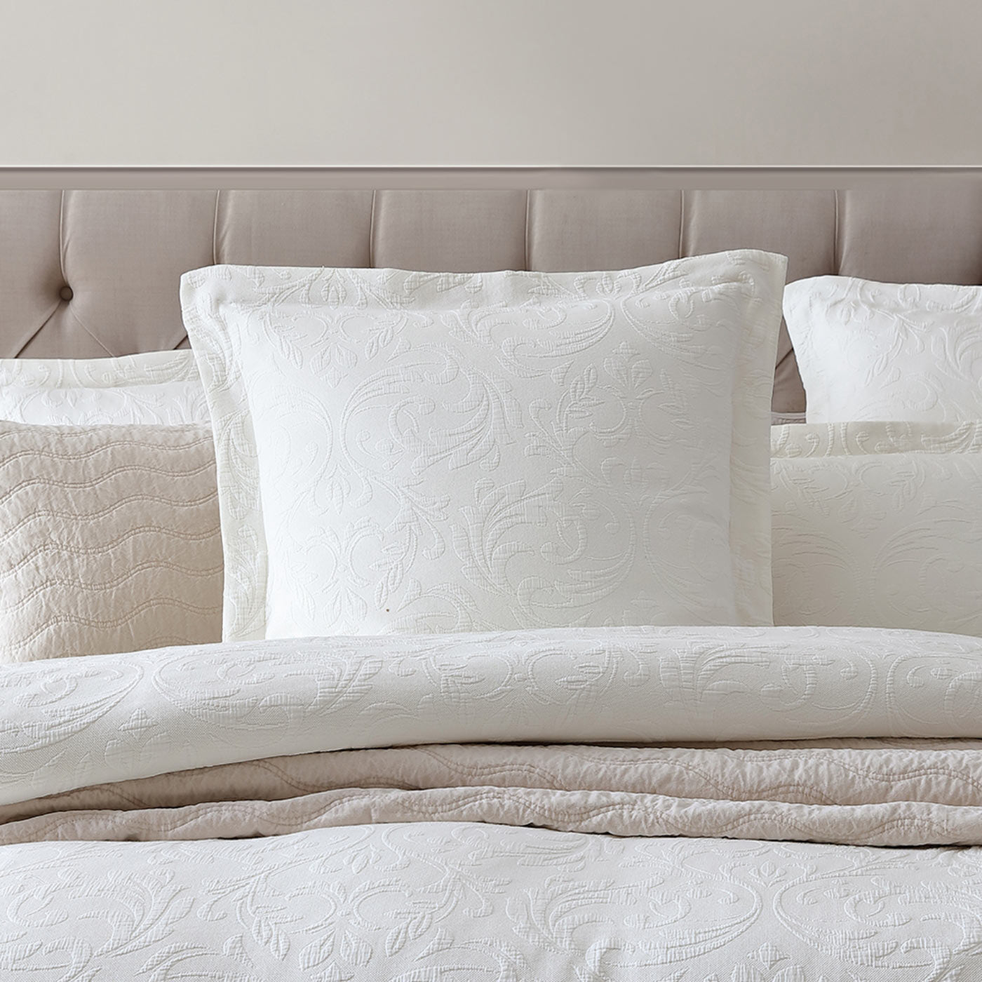 Marbella Ivory European Pillowcase by Private Collection