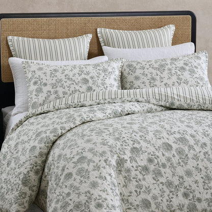 Martha's Orchard Sage Quilt Cover Set by Private Collection