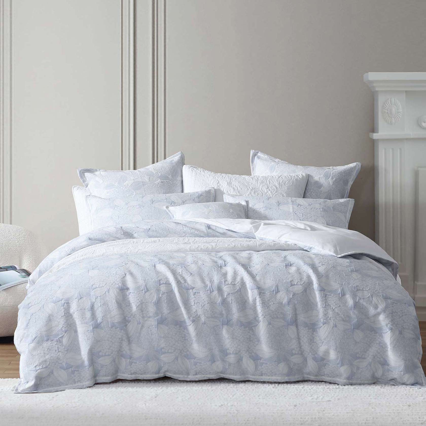 Hydrangea Chambray Quilt Cover Set by Private Collection