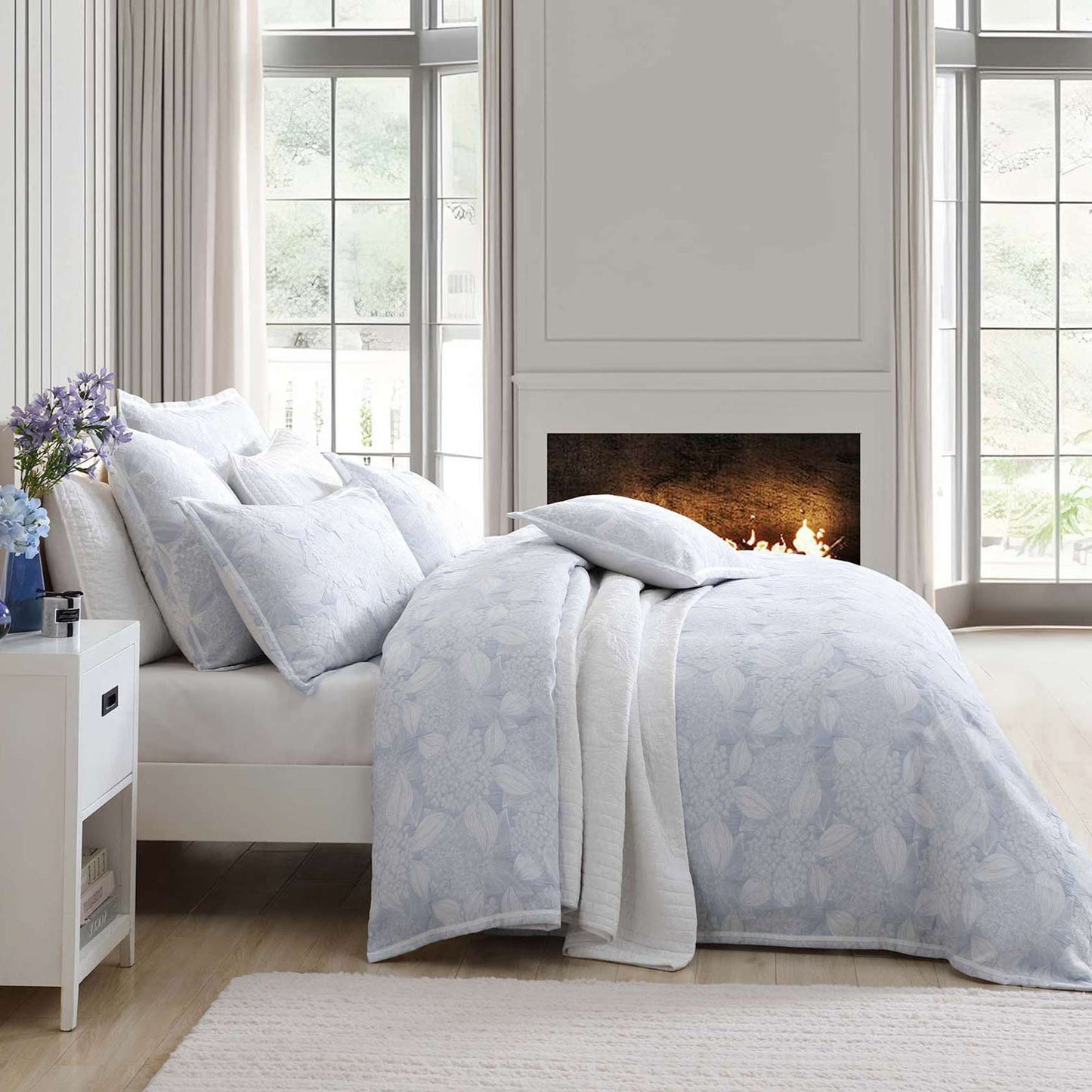 Hydrangea Chambray Quilt Cover Set by Private Collection