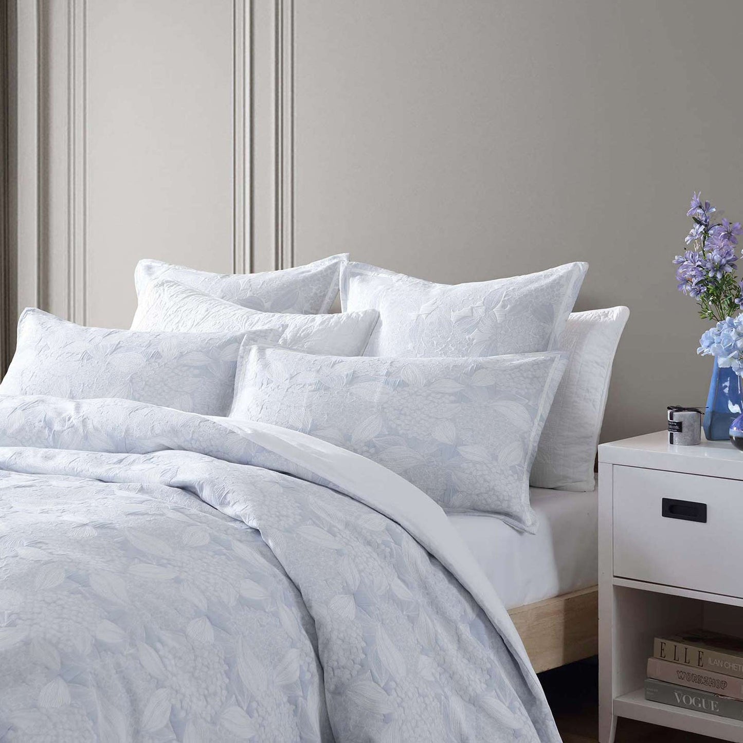 Hydrangea Chambray Quilt Cover Set by Private Collection