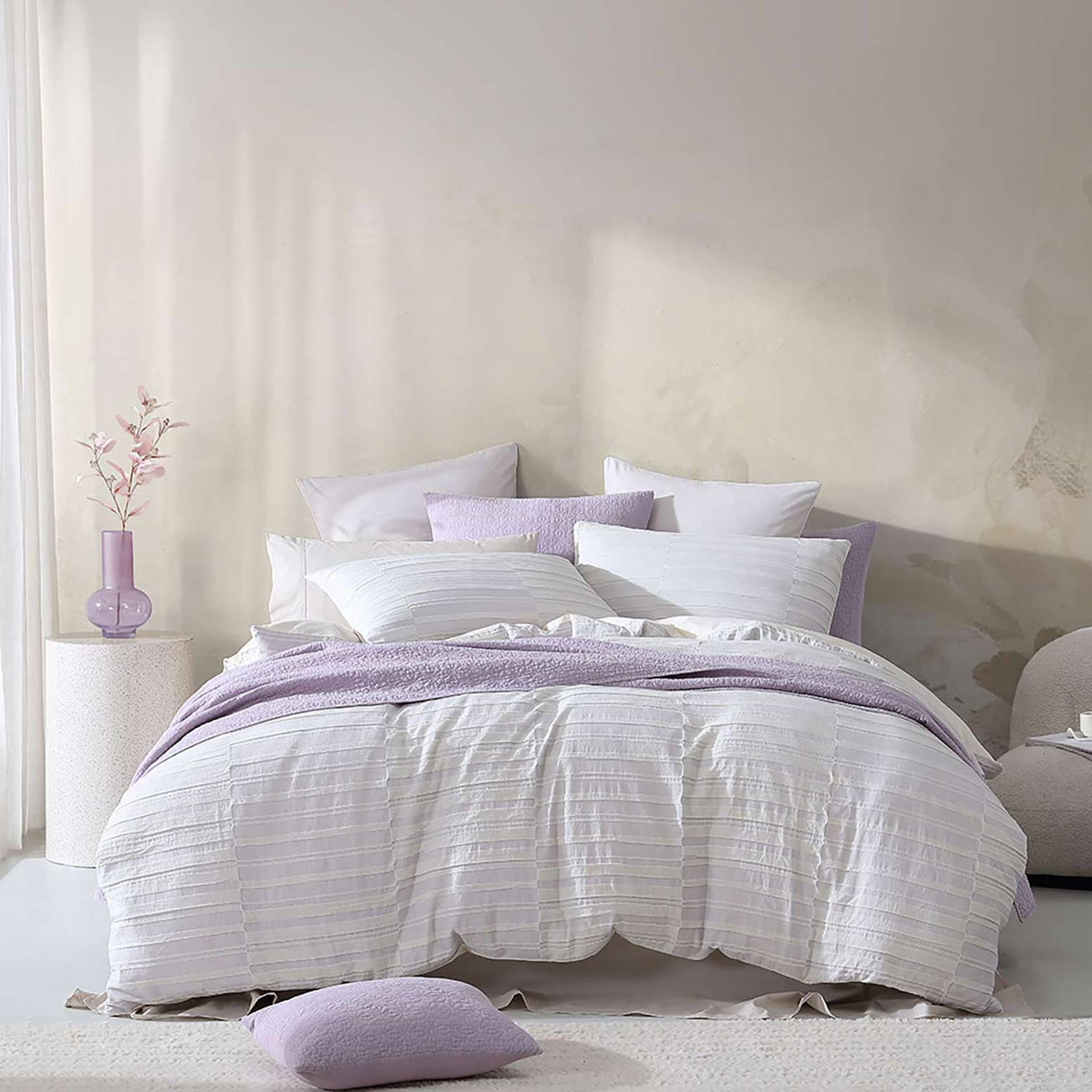 Balmoral Lilac Quilt Cover Set by Logan and Mason Platinum