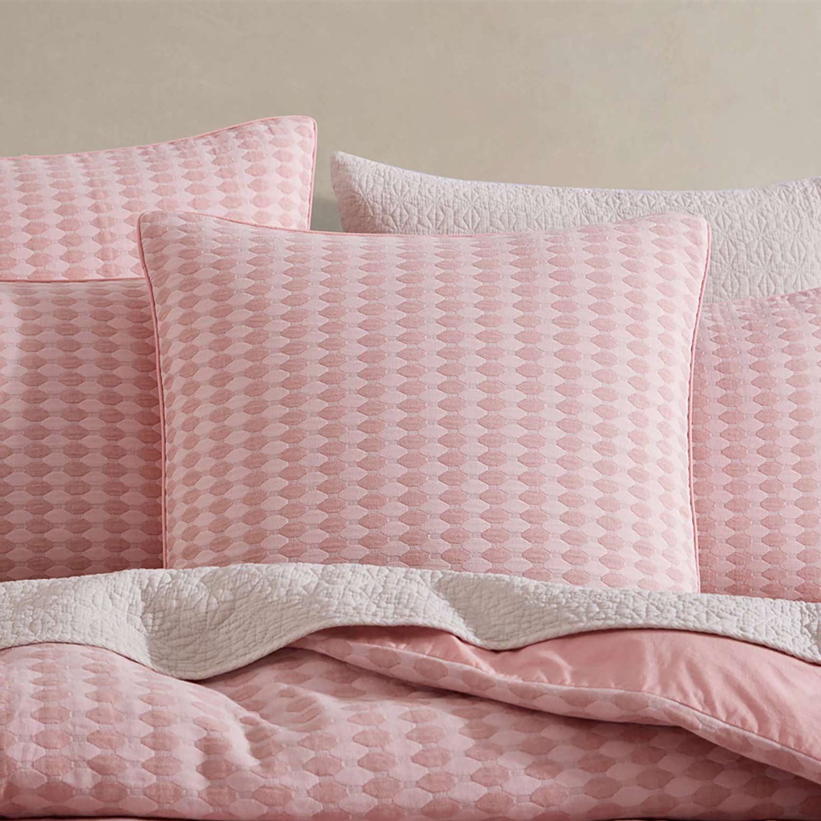 Frankie Blush European Pillowcase by Logan and Mason Platinum