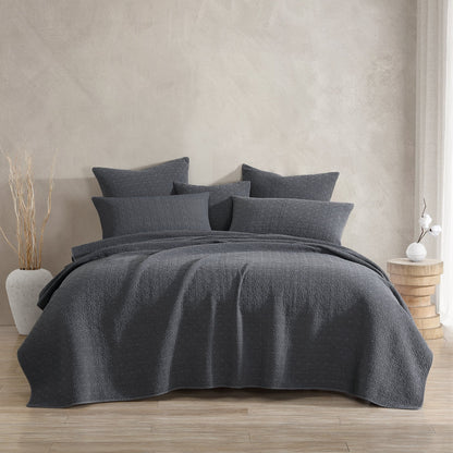 Kayo Charcoal Coverlet Set by Logan and Mason Platinum