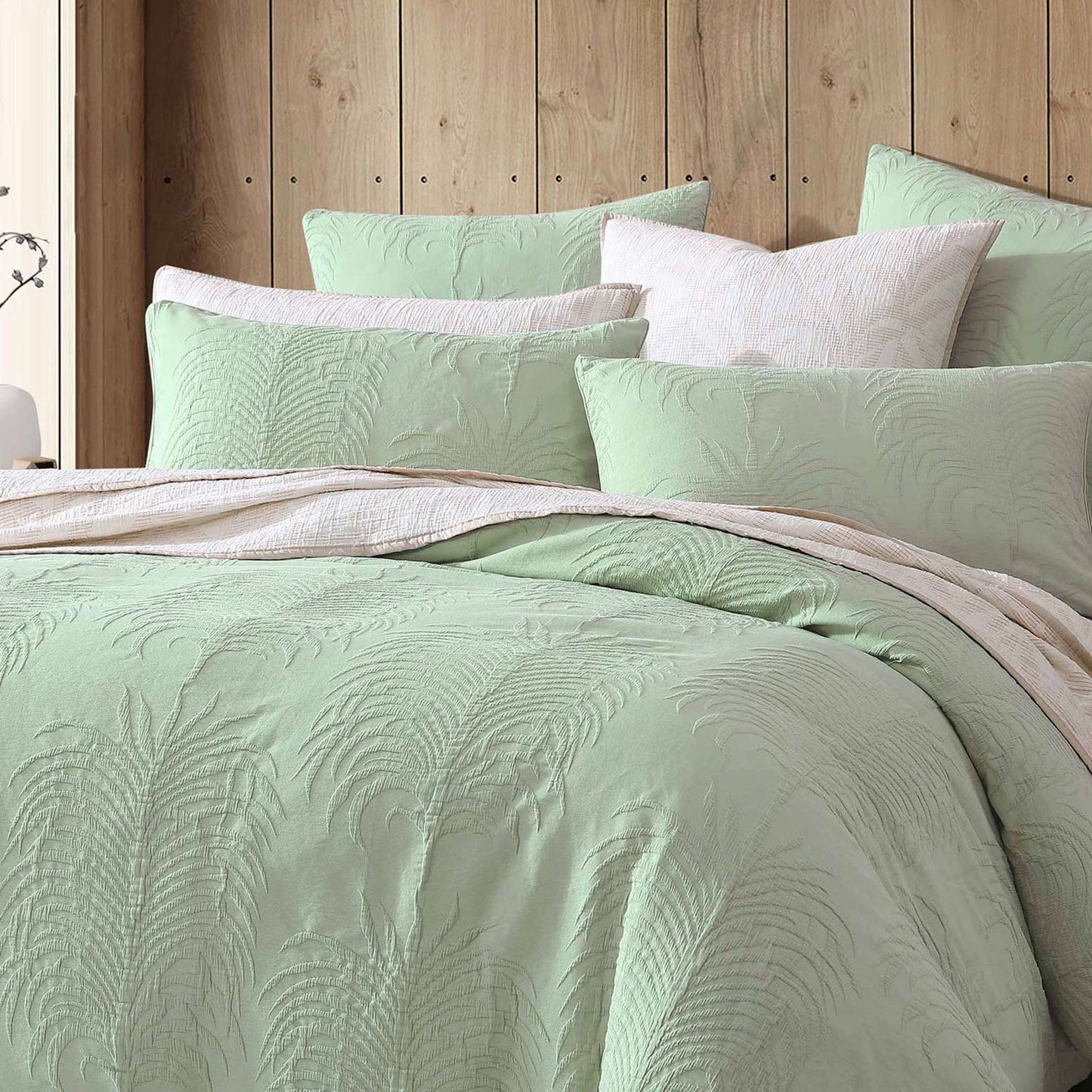 Tropicana Sage Quilt Cover Set by Logan and Mason Platinum