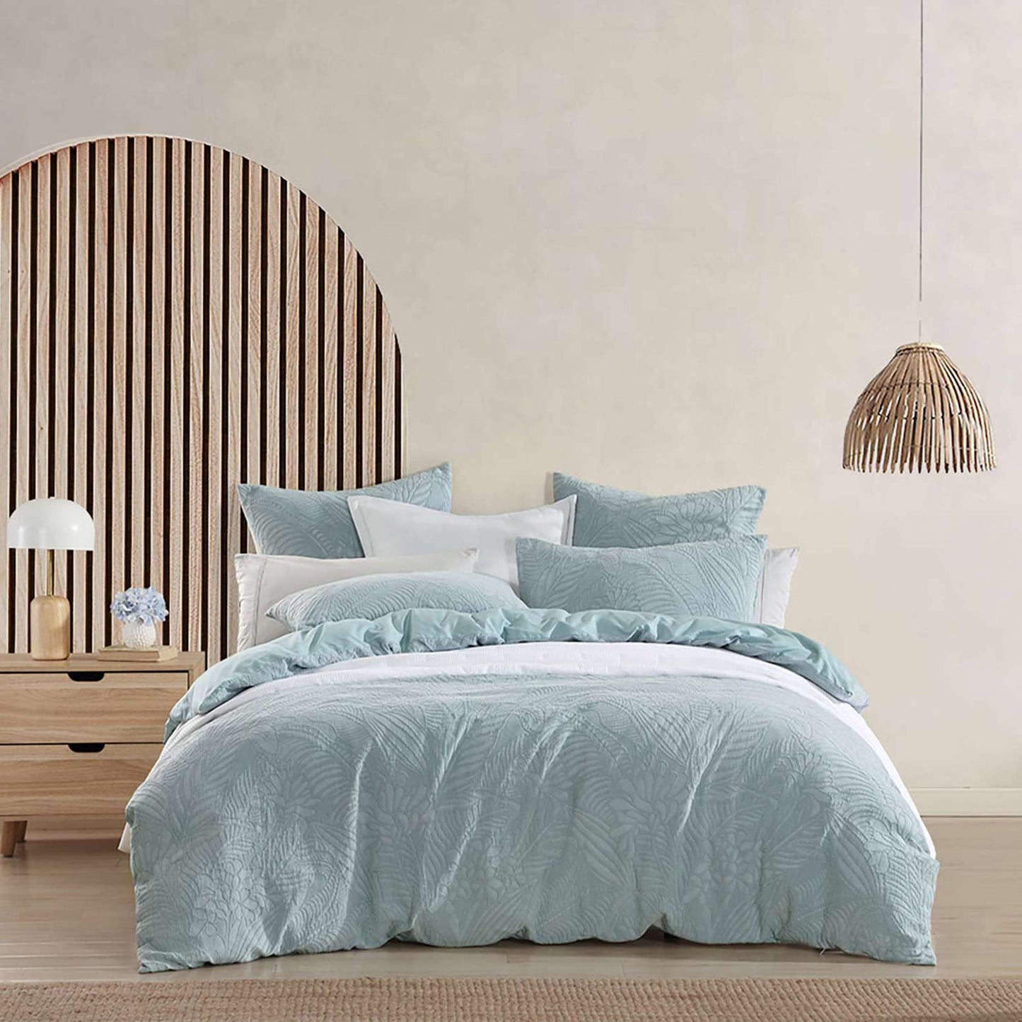 Kaia Sage Quilt Cover Set by Logan and Mason Platinum