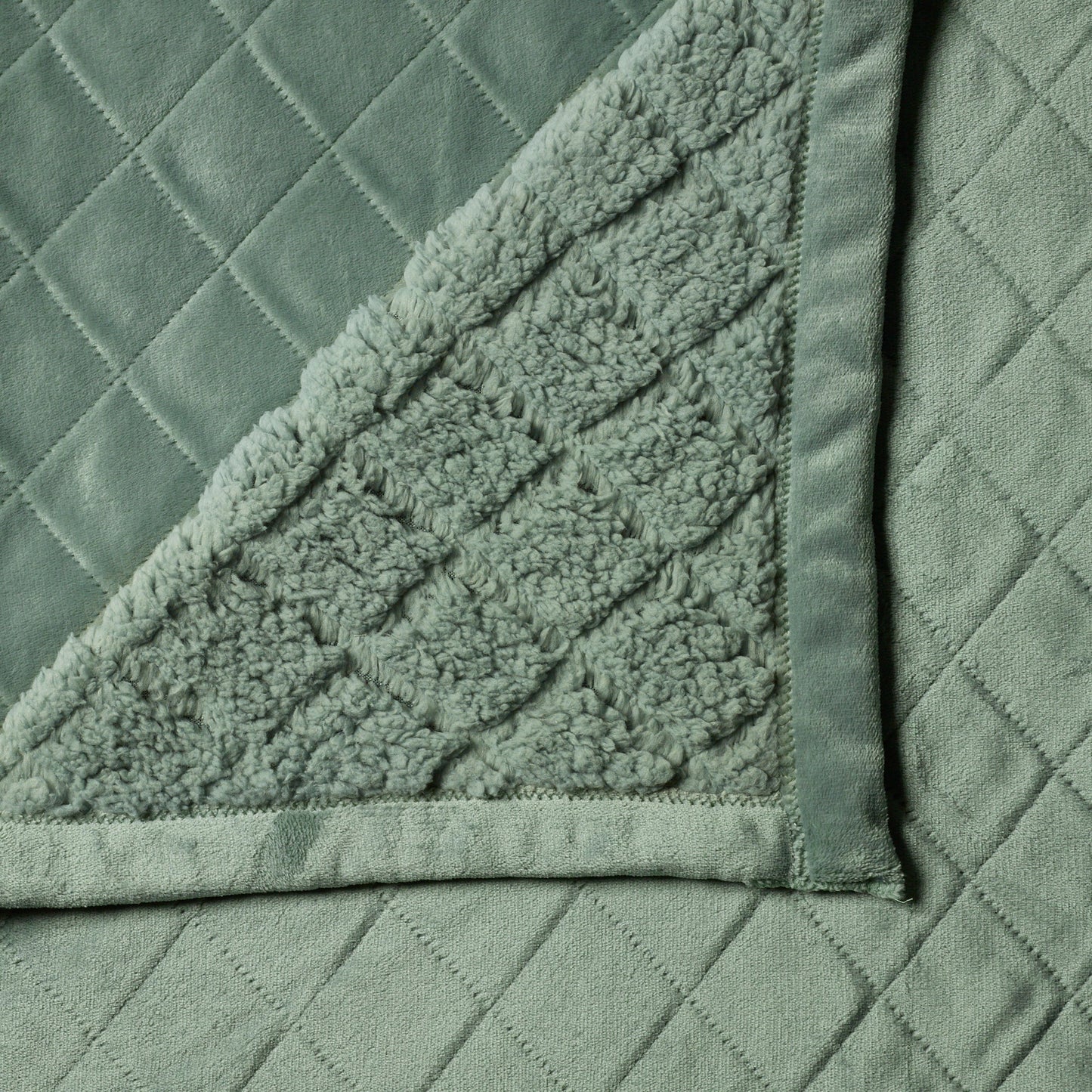 Mansfield Sage Sherpa Blanket by Bianca