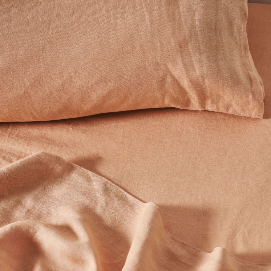 Nimes Pure Linen Clay SHEET SET by LINEN HOUSE