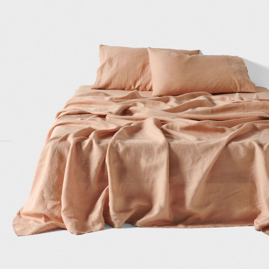 Nimes Pure Linen Clay SHEET SET by LINEN HOUSE