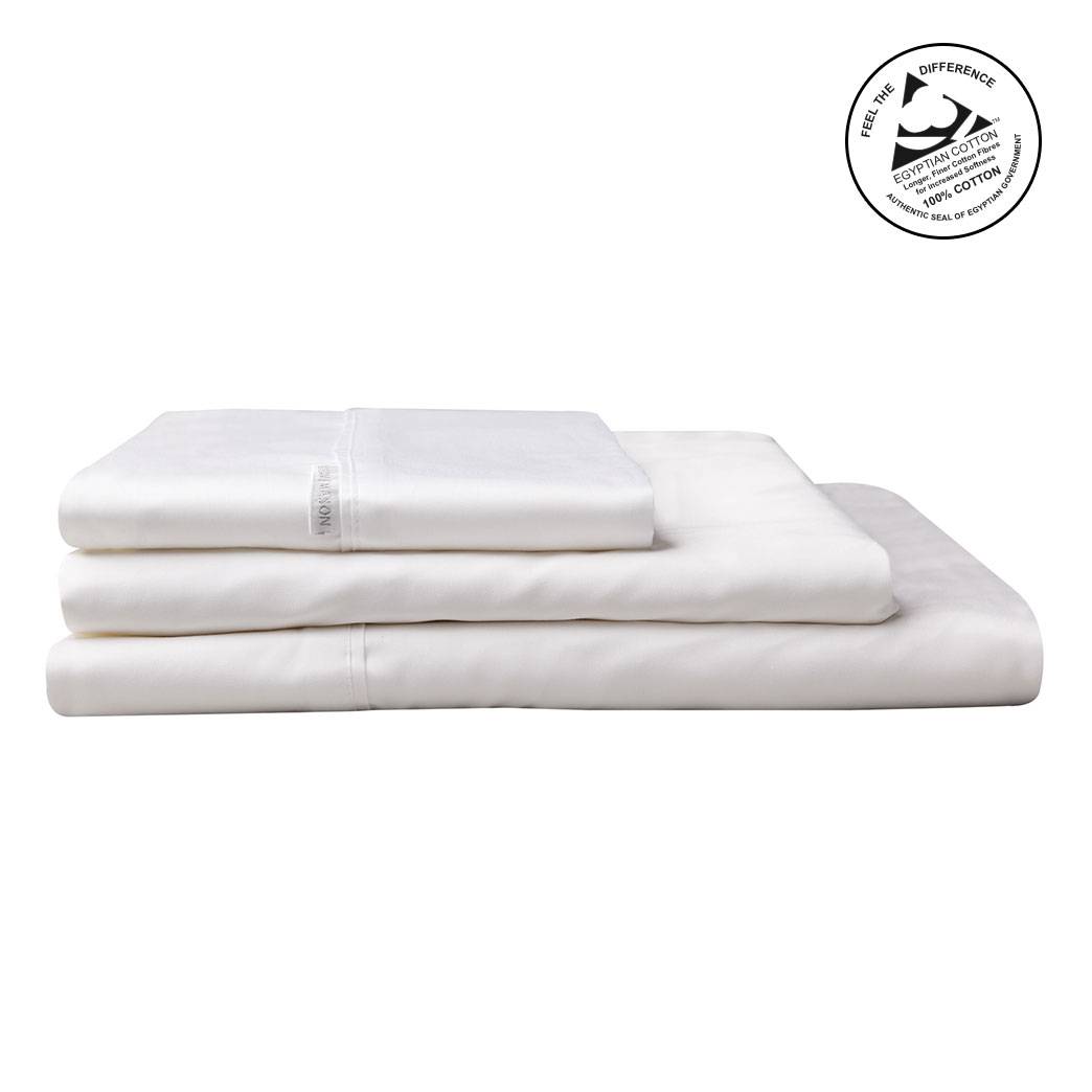 400TC WHITE Egyptian Cotton Sheet Set by Logan & Mason