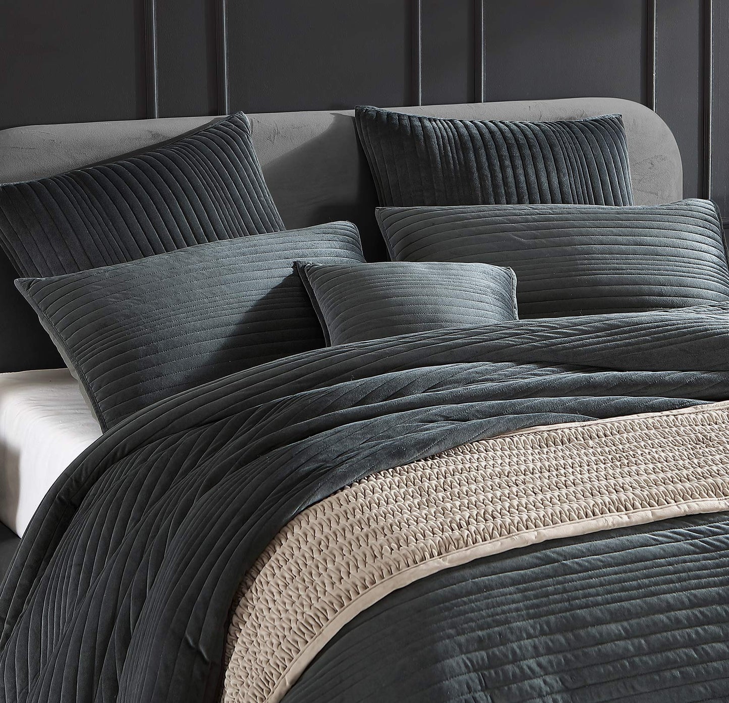 Barlow Slate Quilt Cover Set by Private Collection