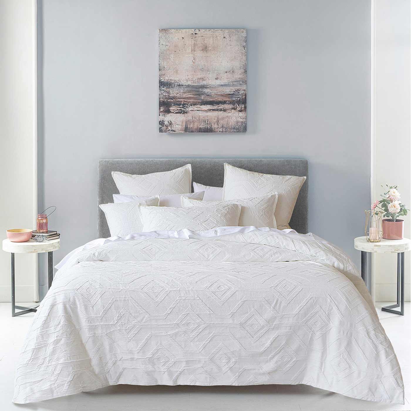 Kora White Quilt Cover Set By BiancaKora White Quilt Cover Set By Bianca