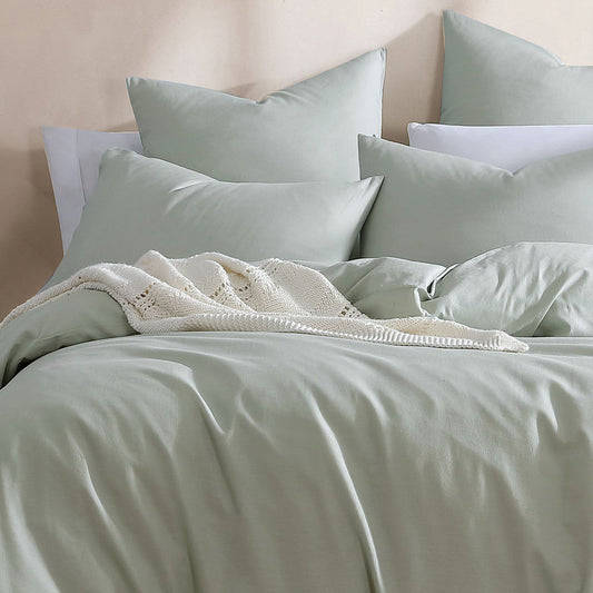 Serene Celedon European Pillowcase by Logan and Mason Platinum