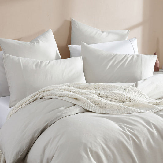 Serene Natural European Pillowcase by Logan and Mason Platinum