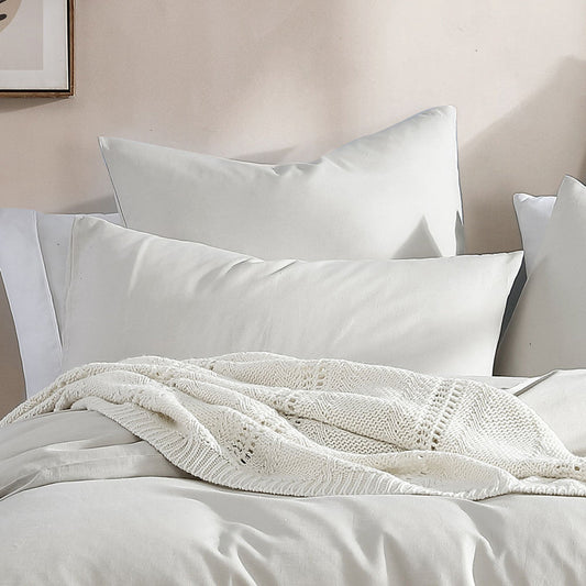 Serene Natural European Pillowcase by Logan and Mason Platinum