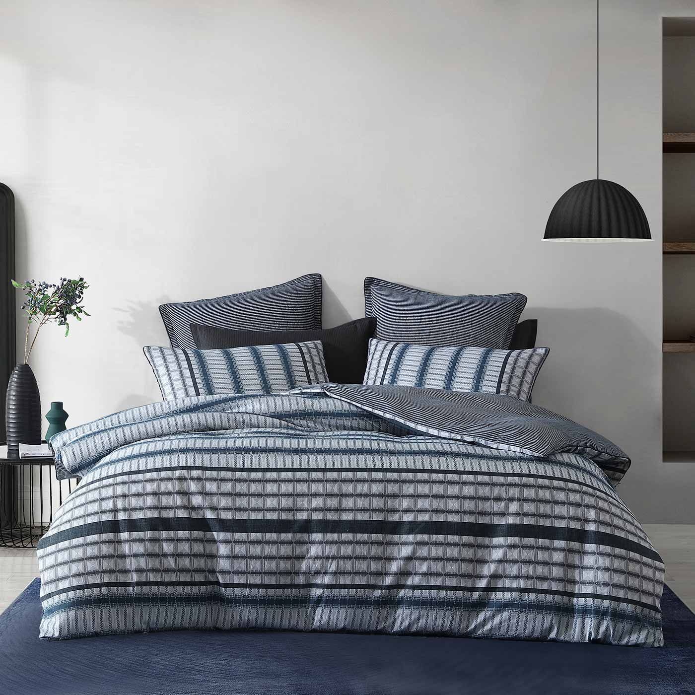 Mason Indigo Quilt Cover Set by Logan & Mason | Quilt Cover World