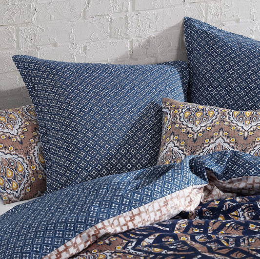 Melia Indigo European Pillowcase by Logan and Mason