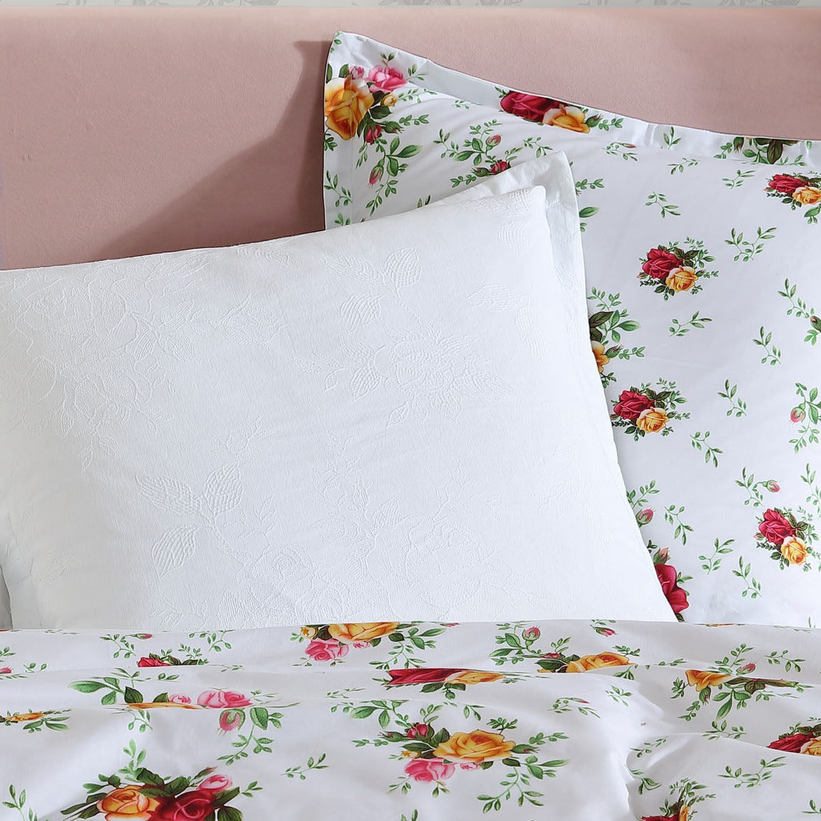 Old Country Roses Matelesse European Pillowcase by Royal AlbertOld Country Roses Matelesse European Pillowcase by Royal Albert