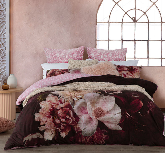 Rosetta Plum Quilt Cover Set by Logan and Mason