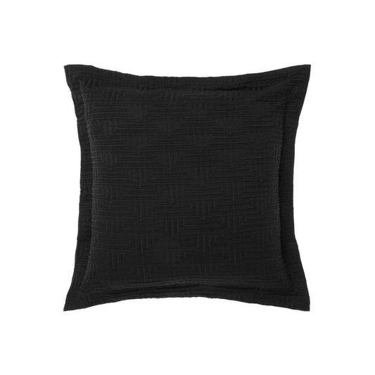 Winston Black European Pillowcase by Linen House