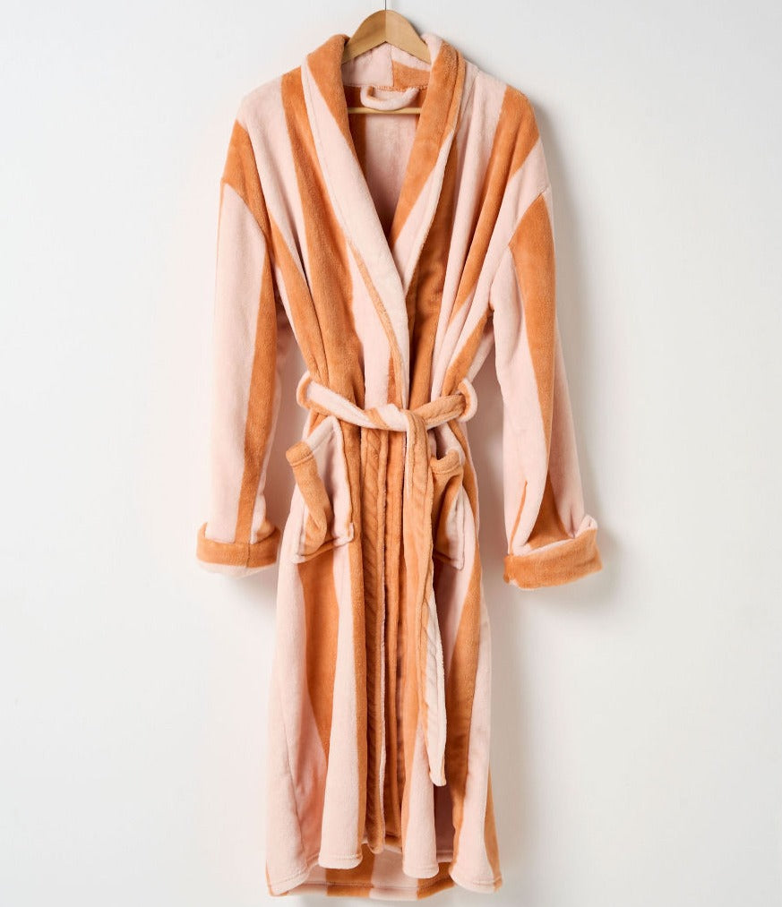 Ocean City Plush CARAMEL Bathrobe by Linen House