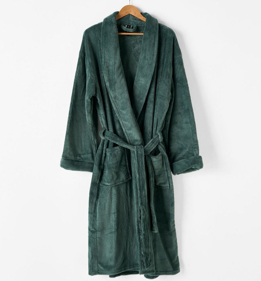 Plush Green Bathrobe by Linen House